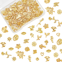 Golden 138 Pcs 23 Styles Alloy Cabochons, Golden, 6pcs/style