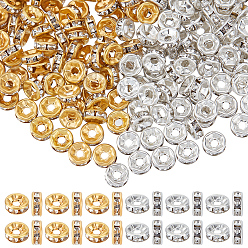 (52) Непрозрачная лаванда 600шт 2 цвета железные стразы разделительные бусины, для изготовления ювелирных изделий, класс b, плоско-круглые, прямой край, прозрачные, разноцветные, 6x3 мм, отверстие : 1.5 мм, 300 шт / цвет
