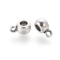 Античное Серебро Трубчатые поручни в тибетском стиле, петля под залог, бейлы, без кадмия и без свинца, античное серебро, 9x6x4 мм, отверстие : 1.5 мм, внутренний диаметр: 3 мм