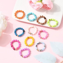 (52) Непрозрачная лаванда 11шт. кольца из натурального персидского нефрита, круглые, с латунным, разноцветные, размер США 8 1/2 (18.5 мм)