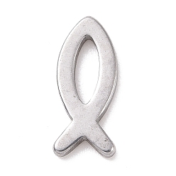 Нержавеющая Сталь Цвет Не тускнеющие 304 подвески из нержавеющей стали, прелести рыбы Иисуса, цвет нержавеющей стали, 11x4.5x1 мм, отверстие : 2x5 мм