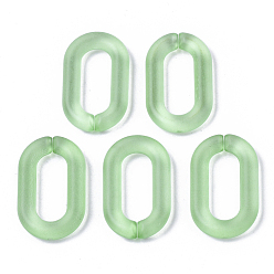 Light Green Transparent Acrylic Linking Rings, Quick Link Connectors, for Cable Chains Making, Oval, Frosted, Light Green, 27x16.5x4mm, Inner Diameter: 18x8mm