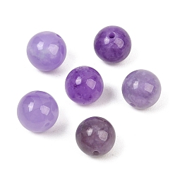 Blue Violet Natural Myanmar Jade Burmese Jade Beads, Dyed, Smooth Round, Blue Violet, 12mm, Hole: 1.6mm
