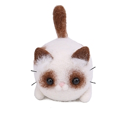 Льняное Полотно Комплект для валяния с инструкциями, 4 иглы для валяния шт., шерсть, 1 пена для валяния из ПК, наборы для валяния кошек и собак для начинающих, белье, 135x90x55 мм