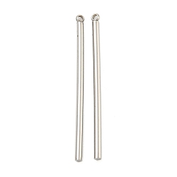 Нержавеющая Сталь Цвет Не тускнеющие 304 подвески из нержавеющей стали, подвеска в виде колонны, цвет нержавеющей стали, 42x2 мм, отверстие : 1.2 мм