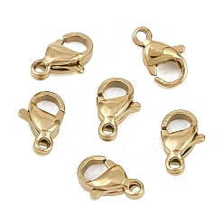 Настоящее золото 18K 304 нержавеющая сталь застежка когтя омара, зеркальная полировка, ионное покрытие (ip), реальный 18 k позолоченный, 9x5.5x3.3 мм, отверстие : 1.2 мм, около 29 шт / упаковка