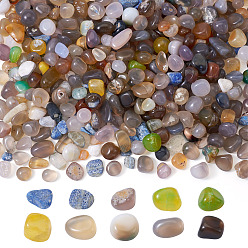 (52) Непрозрачная лаванда 500г окрашенные и нагретые натуральные бусины из агата, без отверстия , самородки, разноцветные, 8~12 мм