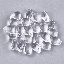 Clear Transparent Glass Charms, teardrop, Clear, 9x6x6mm, Hole: 0.5mm