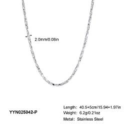 Нержавеющая Сталь Цвет Минималистичные цепочки из нержавеющей стали для женщин, цвет нержавеющей стали, 15.94 дюйм (40.5 см)