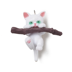 Темный Морско-зеленый Пластиковые подвески из ПВХ, для изготовления брелка, кошачье очарование, темно-зеленый, 38.5~40.5x39.5~40x25.5~27 мм, отверстие : 2 мм