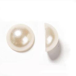 Бежевый Абс пластмассовые имитационные жемчужные кабошоны, полукруглый, бежевые, 14x7 мм