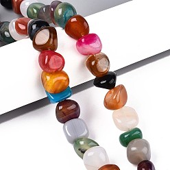 (52) Непрозрачная лаванда Природный агат бисер нитей, самородки, упавший камень, смешанные окрашенные и неокрашенные, разноцветные, 7~13x9~13x6~10.5 мм, отверстие : 1.5 мм, около 40~41 шт / нитка, 15.75'' (40 см)