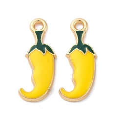 Hot Pepper Подвески из эмали и сплава, Синко де Майо, без кадмия, без никеля и без свинца, стойки покрытие, острый перец, 22x8.5x2.5 мм, отверстие : 1.8 мм