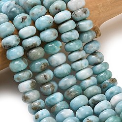 Larimar Natural Larimar Beads Strands, Smooth Rondelle, 8.5~9x4.5~6.5mm, Hole: 0.9mm, about 78pcs/strand, 15.55~15.75''(39.5~40cm)