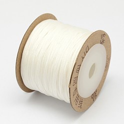 White Nylon Chinese Knotting Cord, Braided Thread for Jewelry Making Macrame Craft, White, 0.6mm, about 109.36 yards(100m)/roll