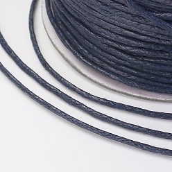 Prussian Blue Waxed Cotton Thread Cords, Prussian Blue, 1.5mm, about 100yards/roll(300 feet/roll)