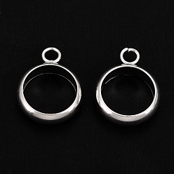 Серебро 201 дуги из нержавеющей стали, петля под залог, кольцо, серебряные, 12.5x10x3 мм, отверстие : 2 мм, 8 мм внутренним диаметром