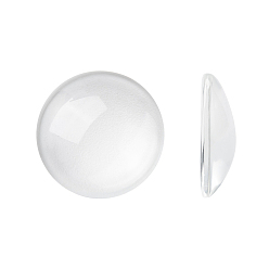 Clear Transparent Glass Cabochons, Clear Dome Cabochon for Cameo Photo Pendant Jewelry Making, Clear, 19.5~20x5.5mm