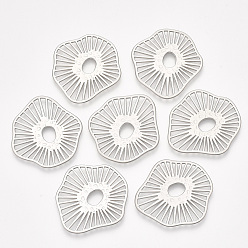 Matte Platinum Color Smooth Surface Alloy Filigree Joiners Links, Matte Platinum, 35x33x1mm