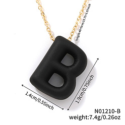 Letter B Ожерелья с подвесками из сплава, золотые, чёрные, В письме, 15.75 дюйм (40 см)