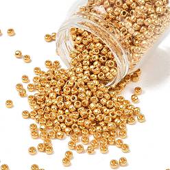 (715) Light Gold Metallic Тохо 6/0 круглые бусины, японский бисер, никелирование, (715) светло-золотой металлик, 4 мм, отверстие : 1.5 мм, Около 840 шт / 50 г