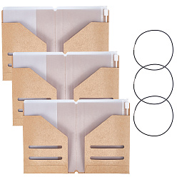 Цвет Древесины Наборы аксессуаров для блокнота путешественника, включая держатель для карт из крафт-бумаги, карманы для файлов из ПВХ и нейлоновые эластичные веревки для дорожных блокнотов, деревесиные, 128x190x2 мм