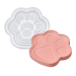 Paw Print Форма для хранения diy силиконовые формы, формы для литья смолы, для уф-смолы, изготовление изделий из эпоксидной смолы, белые, отпечаток лапы, 120x130x16 мм