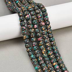 Натуральный Агат Природный агат бисер нитей, окрашенные, баррель, 8x6~6.5 мм, отверстие : 1 мм, около 57 шт / нитка, 14.96'' (38 см)