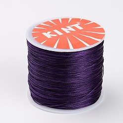 Purple Round Waxed Polyester Cords, Purple, 0.45mm, about 174.97 yards(160m)/roll