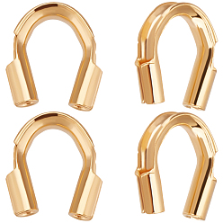 Настоящее золото 18K 100шт. латунная проволочная защита, не содержит кадмия, никеля и свинца, покрыт настоящим золотом 18k, 4.5x4x1 мм, отверстие : 0.6 мм, 100 шт / комплект