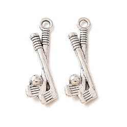 Antique Silver Tibetan Style Alloy Pendants, Golf Club Charms, Antique Silver, 23x8x2.5mm, Hole: 1.8mm, about 1538pcs/1000g