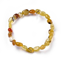 Yellow Opal Natural Yellow Opal Bead Stretch Bracelets, Tumbled Stone, Nuggets, Inner Diameter: 2~2-1/4 inch(5.2~5.6cm)