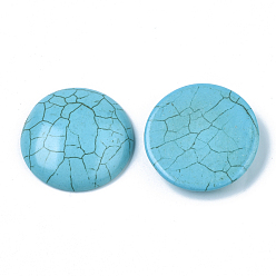 Sky Blue Synthetic Turquoise Cabochons, Dyed, Half Round/Dome, Sky Blue, 35x8mm