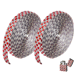 Сиамский 2 шт. стеклянные стразы с узором «тартан» с горячей фиксацией, горный хрусталь, хрустальная лента для шитья со стразами, аксессуары для костюма, Сиам, 11.5x2 мм, 3 ярдов/шт.