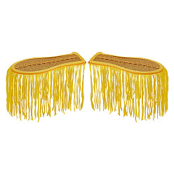 Золотистый Полиэстеровые эполеты, с железными контактами, значок на плече, аксессуары для одежды, золотые, 200x220x2.5 мм