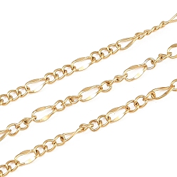 Золотой 304 из нержавеющей стали Figaro цепи, ионное покрытие (ip), пайки, с катушкой, золотые, 2.5~4.5x2~2.5x1 мм