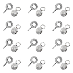 Stainless Steel Color 304 Stainless Steel Tube Bails, Loop Bails, Textured, Rondelle Bail Beads, Stainless Steel Color, 7x4x3mm, Hole: 2mm, Inner Diameter: 2mm, 100pcs/box