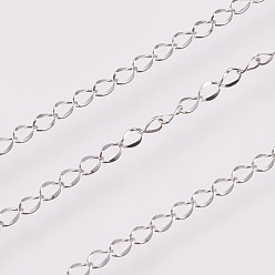Нержавеющая Сталь Цвет Устойчивы к потускнению 304 витые цепи из нержавеющей стали панцирные цепи, с катушкой, пайки, цвет нержавеющей стали, 3x2x0.7 мм, около 32.8 футов (10 м) / рулон