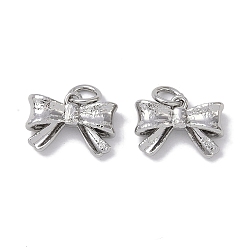 Платина Латунь прелести, бантом прелести, без кадмия, без никеля и без свинца, платина, 9.5x13.5x4 мм, отверстие : 3 мм