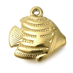 Настоящее золото 18K Ионное покрытие (ip) 304 подвески из нержавеющей стали, очарование рыбы, реальный 18 k позолоченный, 17.5x17.5x6 мм, отверстие : 1.4 мм