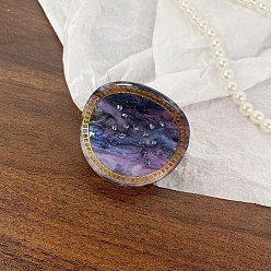 Рыбы Акриловые заколки для волос звездное небо, для женщин девушек, двенадцать созвездий, Рыбы, 50x45 мм