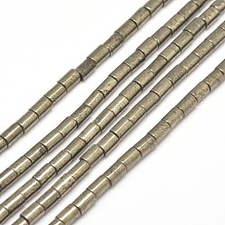 Pyrite Column Natural Pyrite Beads Strands, 6x4mm, Hole: 1mm, about 64pcs/strand, 15.7 inch