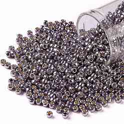 (PF568) PermaFinish Light Amethyst Metallic Круглые бусины toho, японский бисер, (pf 568) Permafinish светлый аметист металлик, 8/0, 3 мм, отверстие : 1 мм, Около 222 шт / 10 г