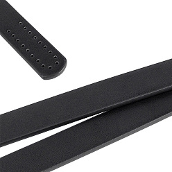 Black Imitation Leather Bag Handles, for Bag Straps Replacement Accessories, Black, 618x18.5x3.5mm, Hole: 2.5mm