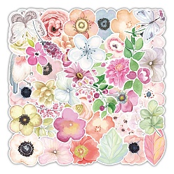 (52) Непрозрачная лаванда 50шт. наклейки из ПВХ-бумаги, виниловые водонепроницаемые наклейки, для бутылок с водой ноутбук телефон украшение для скейтборда, цветок, разноцветные, 50~80 мм