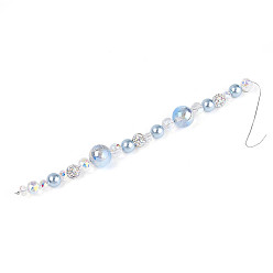 Светлый Стально-синий Нити стеклянных и акриловых бусин, а также бусин из искусственного жемчуга и стразов, круглые, для изготовления ювелирных изделий, граненые, светло-стальной синий, 10 мм, отверстие : 0.5 мм, около 21 шт / нитка, 7.68'' (19.5 см)