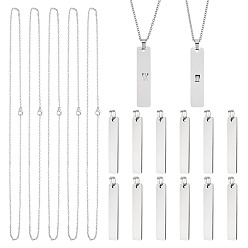 Нержавеющая Сталь Цвет Из нержавеющей стали большие кулоны, 304 ожерелье нержавеющей стали, цвет нержавеющей стали, 50x12x1.5 мм, отверстие : 5.5x3.5 мм