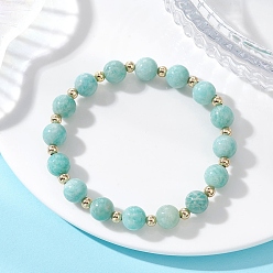 Амазонит Натуральные эластичные браслеты из амазонитовых бусин для женщин, круглые, внутренний диаметр: 1.99 дюйм (5.05 см)