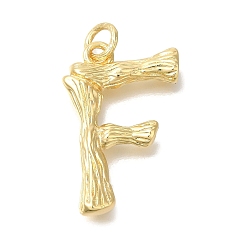 Letter F Стойки обшивки латунные подвески, долговечный, без кадмия и без свинца, реальный 18 k позолоченный, с целью перехода в кольце, Буква F, 34.5x23x5 мм, отверстие : 5 мм