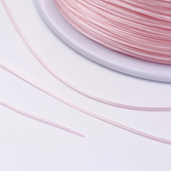 Pink Flat Elastic Crystal String, Elastic Beading Thread, for Stretch Bracelet Making, Pink, 0.7mm, about 546.8 yards(500m)/roll